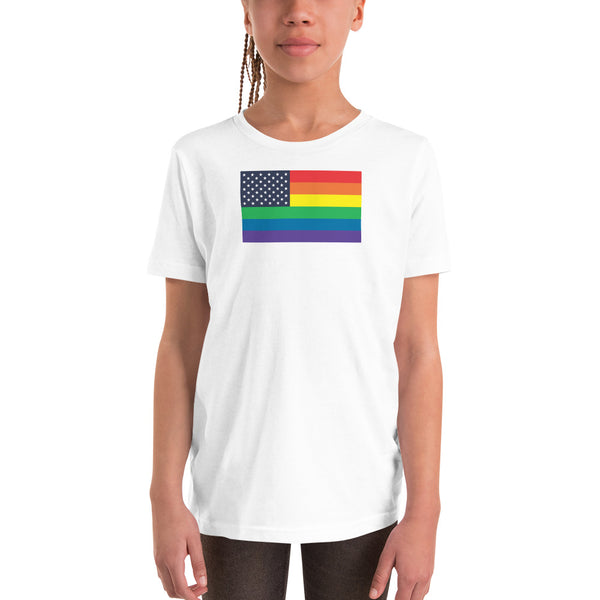 United States LGBT Pride Flag Youth Short Sleeve T-Shirt