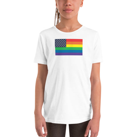 United States LGBT Pride Flag Youth Short Sleeve T-Shirt