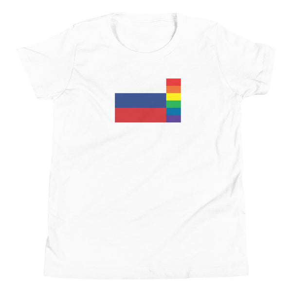 Russia LGBT Pride Flag Youth Short Sleeve T-Shirt