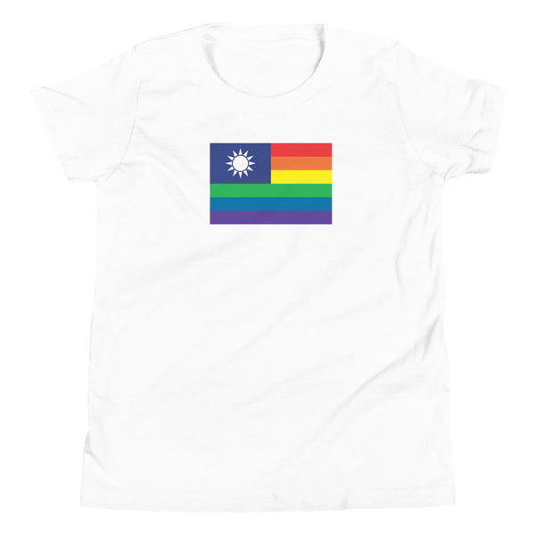 Taiwan LGBT Pride Flag Youth Short Sleeve T-Shirt