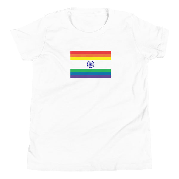 India Pride Flag Youth Short Sleeve T-Shirt