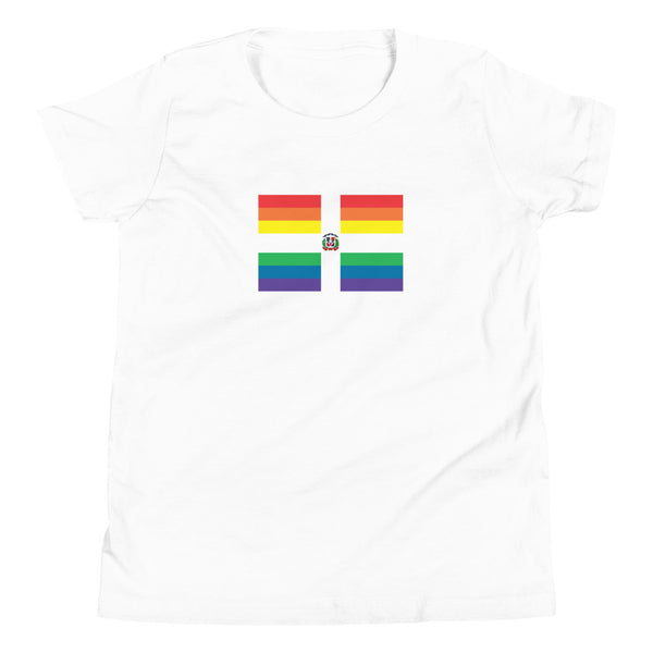 Dominican Republic LGBT Pride Flag Youth Short Sleeve T-Shirt