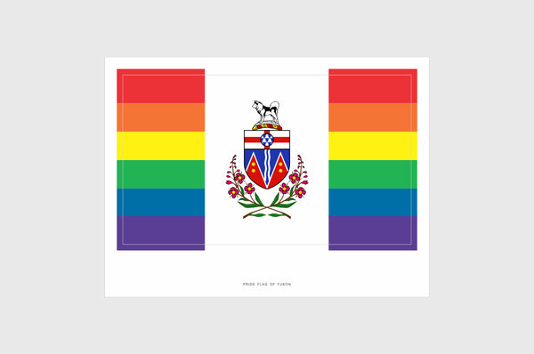 Yukon Pride Flag Sticker, Weatherproof Vinyl Yukon Territory LGBT Flag Stickers