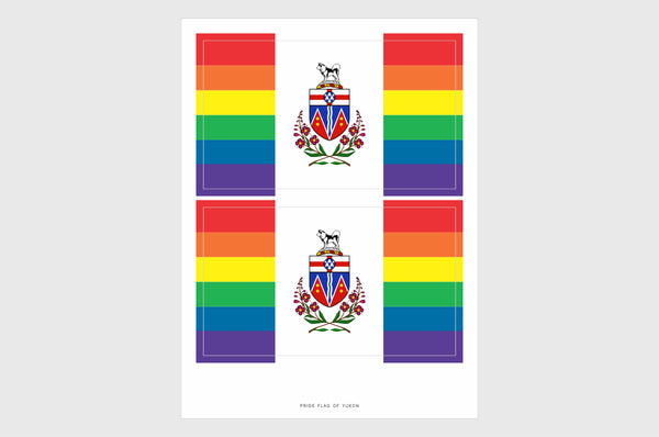Yukon Pride Flag Sticker, Weatherproof Vinyl Yukon Territory LGBT Flag Stickers